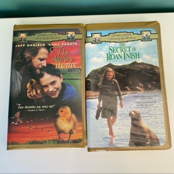 𝅺VHS Tapes Columbia Tri-Star Lot of 2 Fly Away Home & The Secret of Roan Inish - Picture 1 of 4